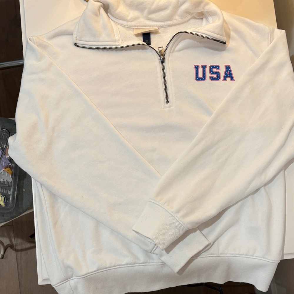 Universal Thread White Zip-Up Sweater - image 1